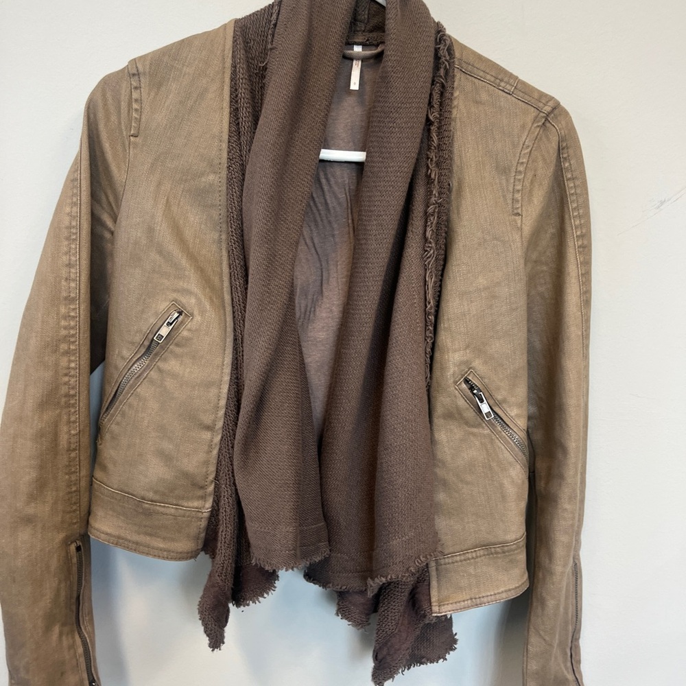 Free People Linen Bomber jacket Size 0